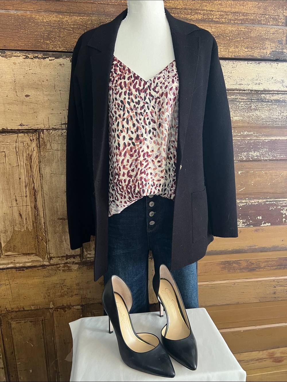 Express NWOT | Abstract Animal Print Cami Tank | Neutral Sleeveless Top | Size L